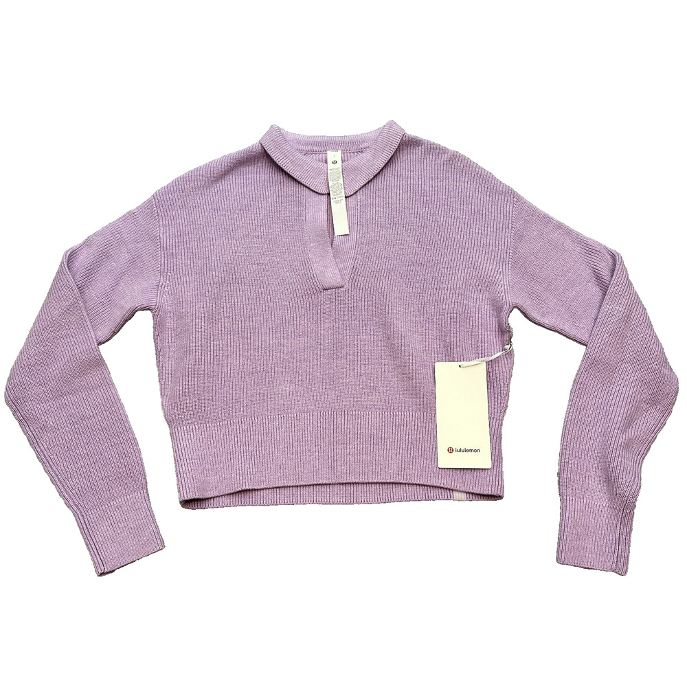 Lululemon Collared Merino Wool Sweater HLIE Heather Lilac Ether Purple Size S